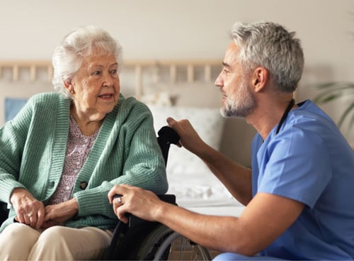 patient and nurse talking